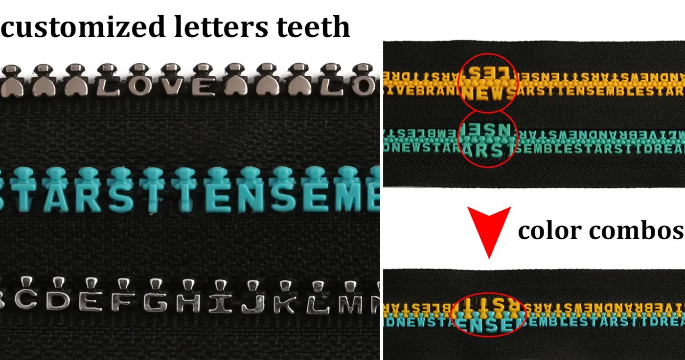 special letter plastic zippers